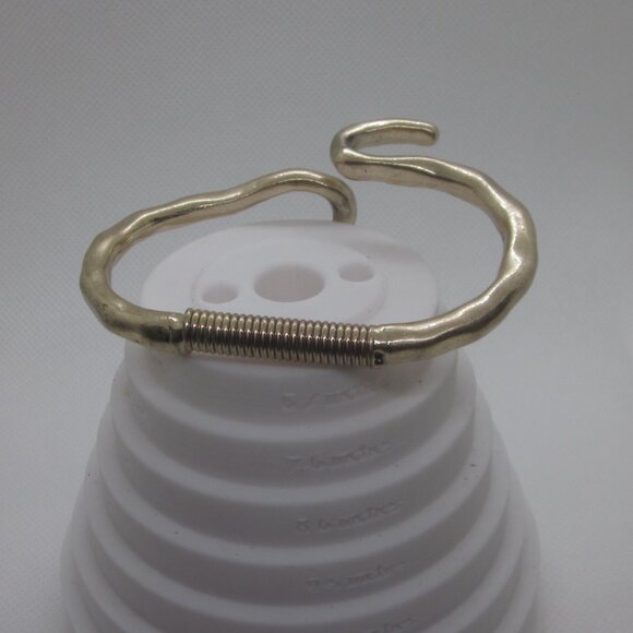 Hammered Look Gold Tone Bracelet Blessed - Picture 2 of 3